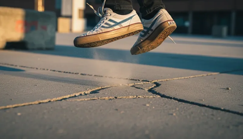 נעלי סקייטבורד על בטון