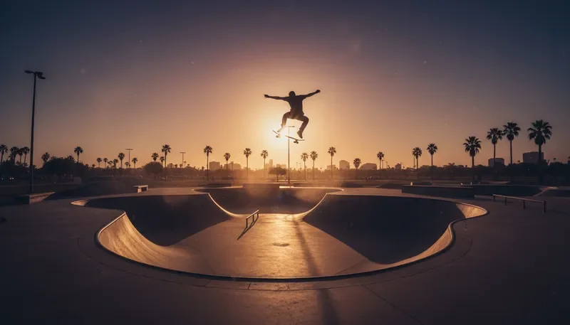 פארק סקייטבורד בשקיעה